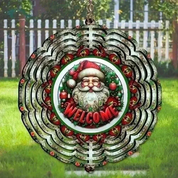 natalythyme Other - 8 inch christmas santa indoor /outside wind spinner